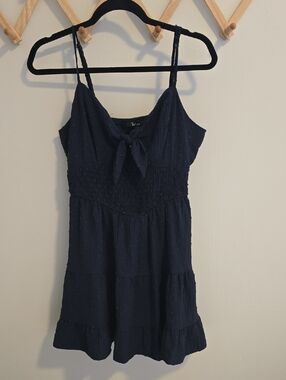 Navy Tie-Front Sundress